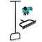 Lawn Aerator Tool Manual Metal Spike Grass Aeration With Dethatching Rake And 15 Iron Spikes For Yard And Garden